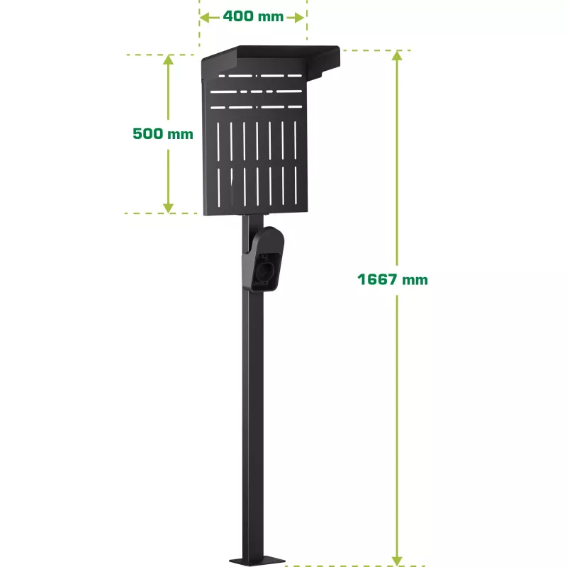Stand InLine 59989C Zubehör für Ladegeräte für Elektrofahrzeuge Stahl Schwarz 400x200x1667mm