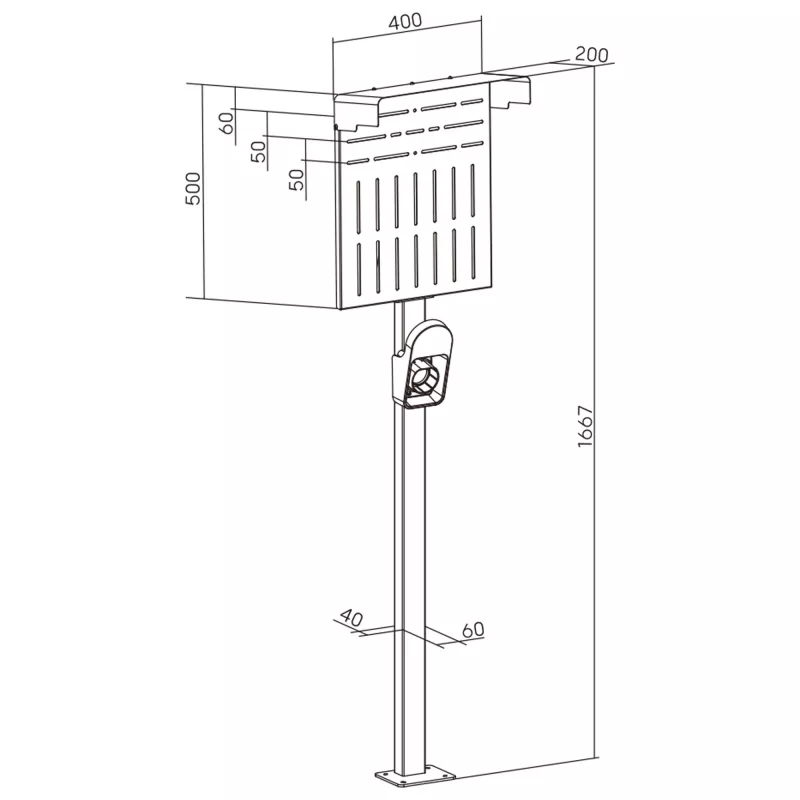 Stand InLine 59989C Zubehör für Ladegeräte für Elektrofahrzeuge Stahl Schwarz 400x200x1667mm