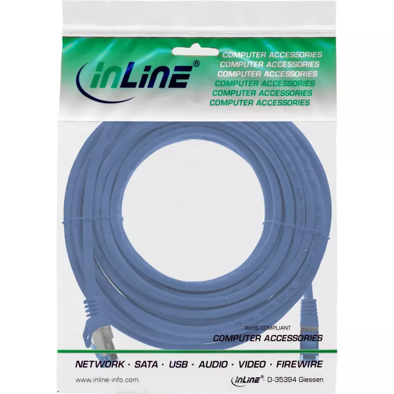 InLine 72600B Netzwerkkabel Blau 10 m Cat6a S/FTP (S-STP)