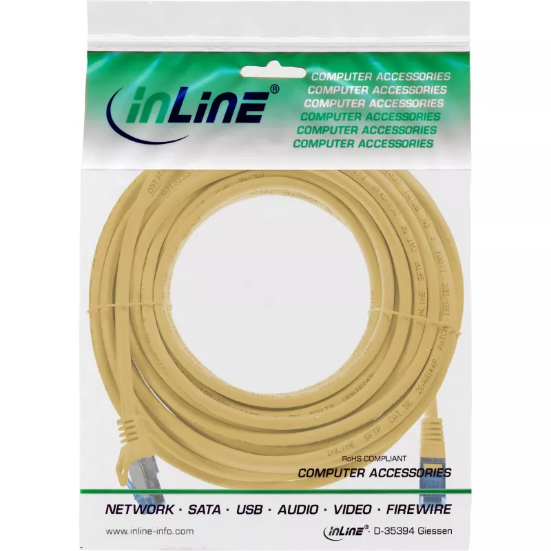 InLine 72607Y Netzwerkkabel Gelb 7,5 m Cat6a S/FTP (S-STP)