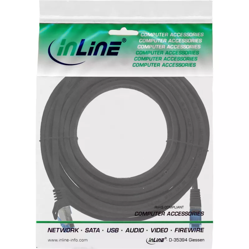 InLine 72607S Netzwerkkabel Schwarz 7,5 m Cat6a S/FTP (S-STP)