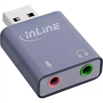 Audio-Adapter InLine 33051E USB Typ-A Grau 42mm x 30mm x 12mm