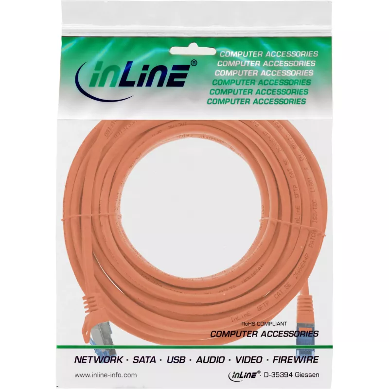 InLine 72607O Netzwerkkabel Orange 7,5 m Cat6a S/FTP (S-STP)
