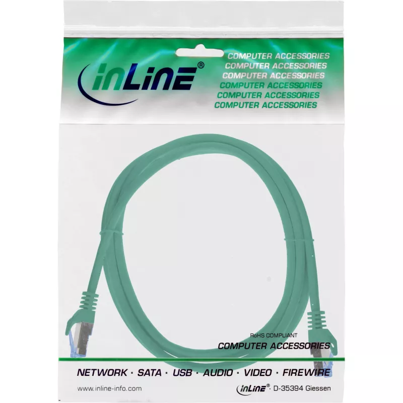 InLine 72601G Netzwerkkabel Grün 1 m Cat6a S/FTP (S-STP)