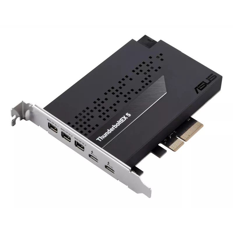 Schnittstellenkarte ASUS ThunderboltEX 5 — PCIe 4.0, Intel JHL9580, Mini DisplayPort, USB 2.0, 120 Gbit/s