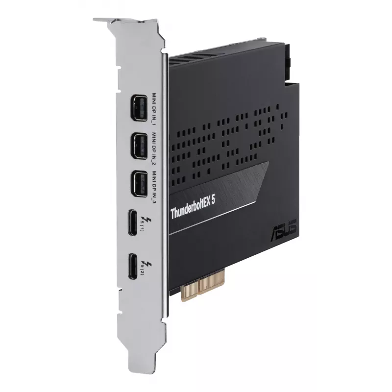 Schnittstellenkarte ASUS ThunderboltEX 5 — PCIe 4.0, Intel JHL9580, Mini DisplayPort, USB 2.0, 120 Gbit/s