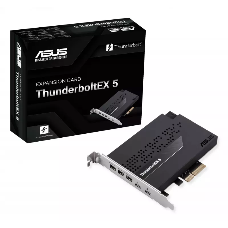 Schnittstellenkarte ASUS ThunderboltEX 5 — PCIe 4.0, Intel JHL9580, Mini DisplayPort, USB 2.0, 120 Gbit/s