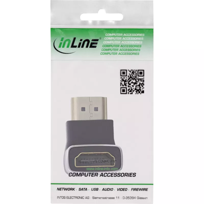 HDMI Adapter InLine 17991F HDMI A Schwarz Grau vergoldet