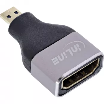 InLine 17991B HDMI A auf Micro HDMI D Kabeladapter Schwarz Grau
