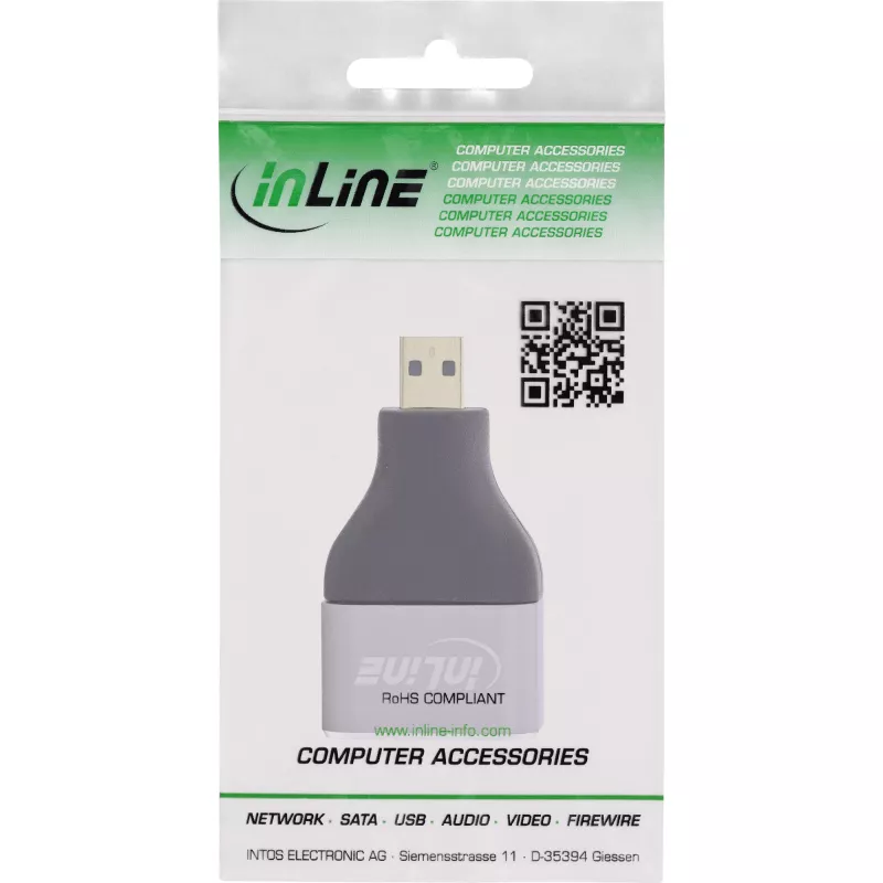 InLine 17991B HDMI A auf Micro HDMI D Kabeladapter Schwarz Grau
