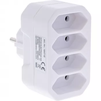 Netzstecker-Adapter Typ F Typ C InLine 16471E Weiß