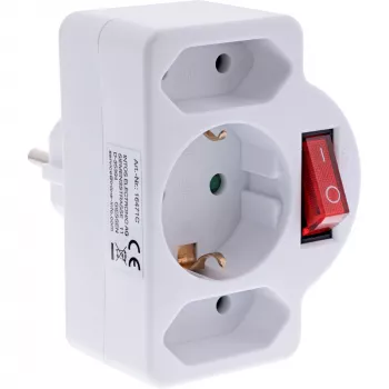 Netzstecker-Adapter Typ F InLine 16471C 2x Typ C + Typ F Weiß
