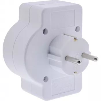 Netzstecker-Adapter Typ F InLine 16471C 2x Typ C + Typ F Weiß