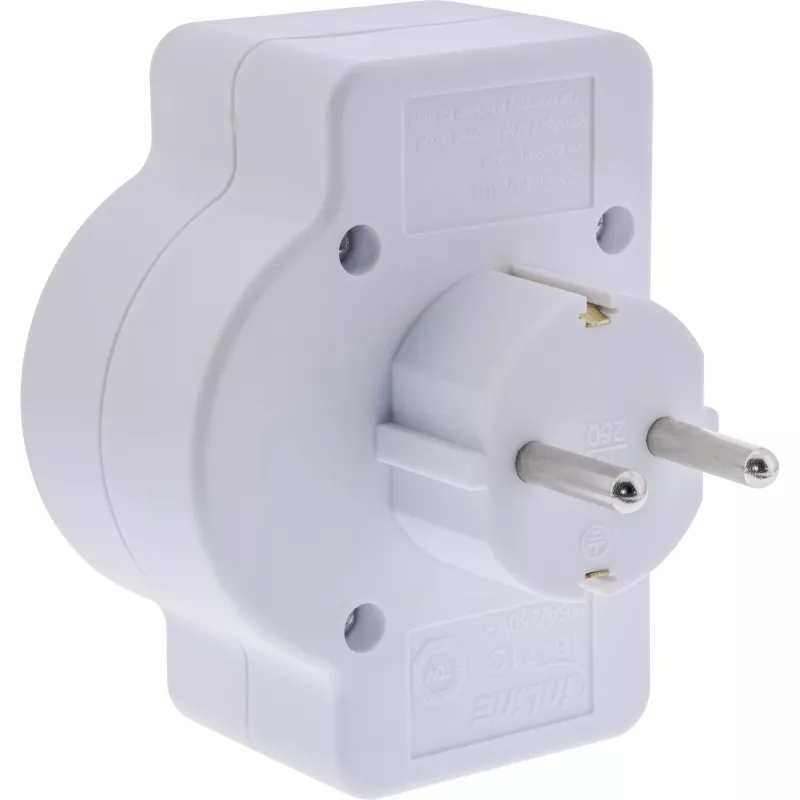 Netzstecker-Adapter Typ F InLine 16471C 2x Typ C + Typ F Weiß