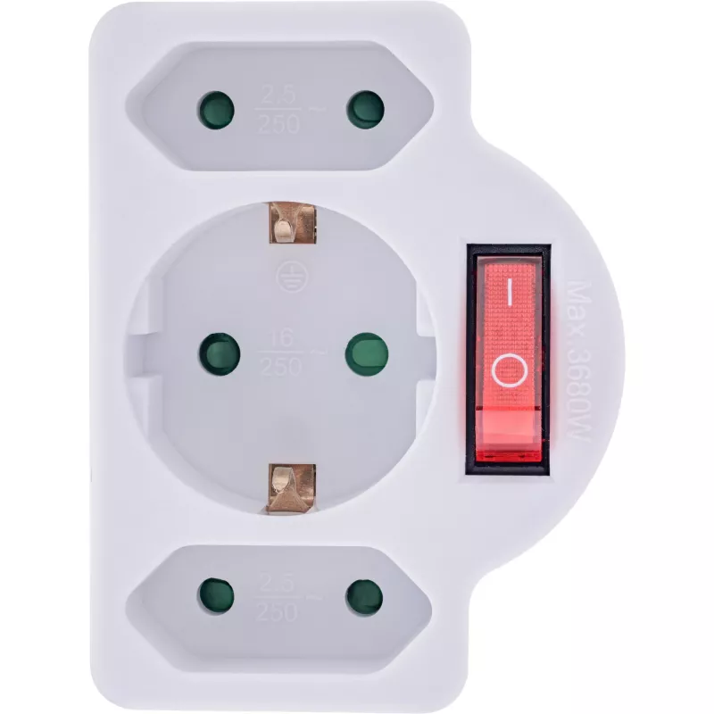 Netzstecker-Adapter Typ F InLine 16471C 2x Typ C + Typ F Weiß