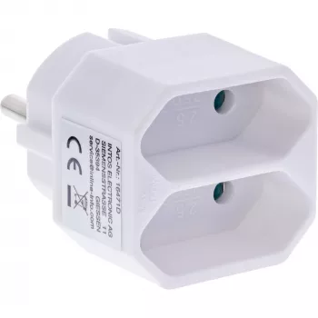 Netzstecker-Adapter Typ F Typ C Eurostecker Weiß InLine 16471D