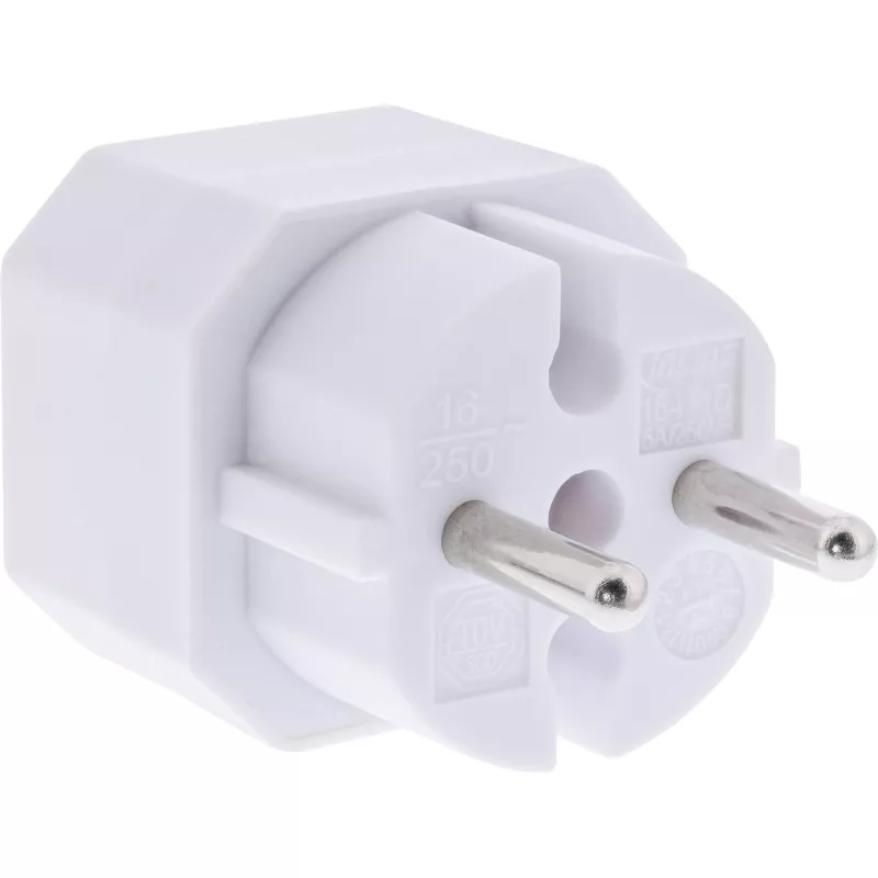Netzstecker-Adapter Typ F Typ C Eurostecker Weiß InLine 16471D
