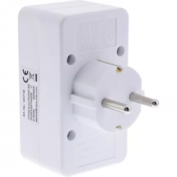 Netzstecker-Adapter Typ F InLine 16471B 2x Typ C + Typ F Weiß