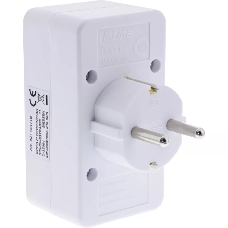 Netzstecker-Adapter Typ F InLine 16471B 2x Typ C + Typ F Weiß