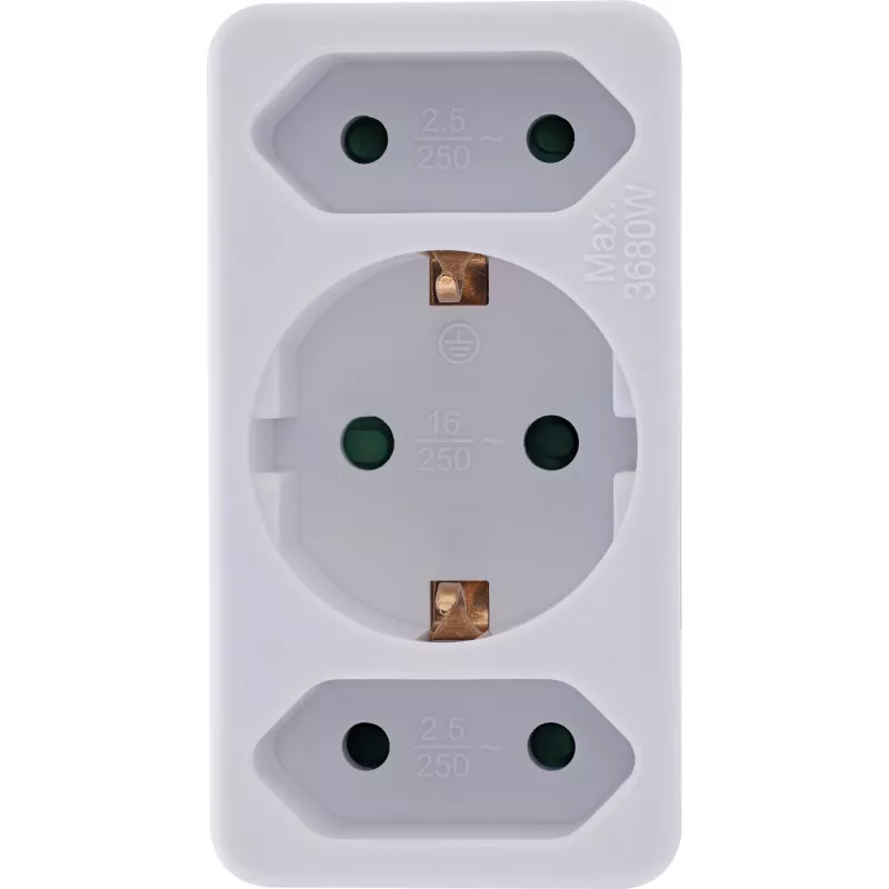 Netzstecker-Adapter Typ F InLine 16471B 2x Typ C + Typ F Weiß
