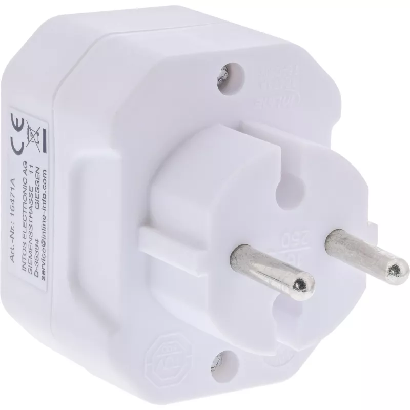 Netzstecker-Adapter Typ F Typ C InLine 16471A Weiß