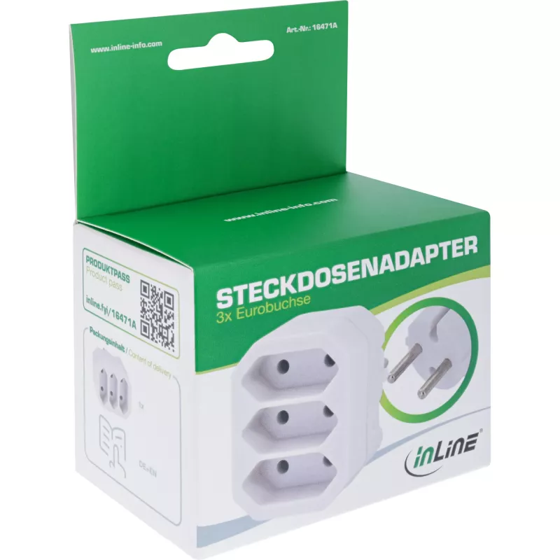 Netzstecker-Adapter Typ F Typ C InLine 16471A Weiß