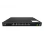 LevelOne 28-Port L2 Plus Managed PoE Industrial Switch, 4 x 1/2.5/10GbE SFP+, 24 PoE-Ausgänge, 370W, 802.3AF/AT/BT PoE, 19 Zoll Rackmontage, -40°C bis 80°C