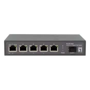 LevelOne GEP-0625 Netzwerk-Switch Unmanaged 2.5G Ethernet (100/1000/2500) Power over Ethernet (PoE) Schwarz