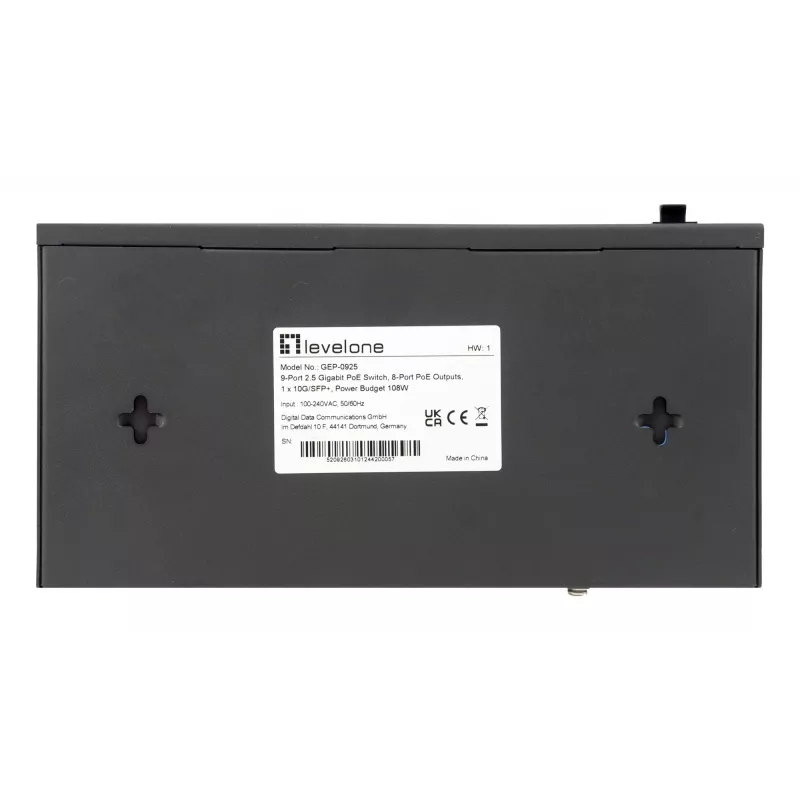 LevelOne GEP-0925 Netzwerk-Switch Unmanaged 2.5G Ethernet (100/1000/2500) Power over Ethernet (PoE) Schwarz