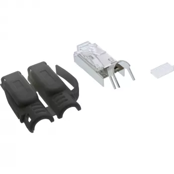 InLine Crimp-Stecker Cat.6A RJ45 geschirmt, 3-teilig schwarz 100er-Pack