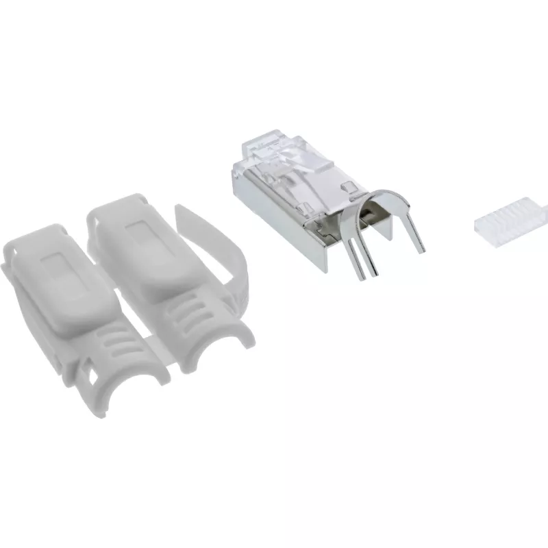 InLine Crimp-Stecker Cat.6A RJ45 geschirmt, 3-teilig grau 10er-Pack