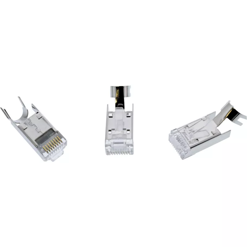 InLine Crimp-Stecker Cat.6A RJ45 geschirmt, 3-teilig grau 100er-Pack