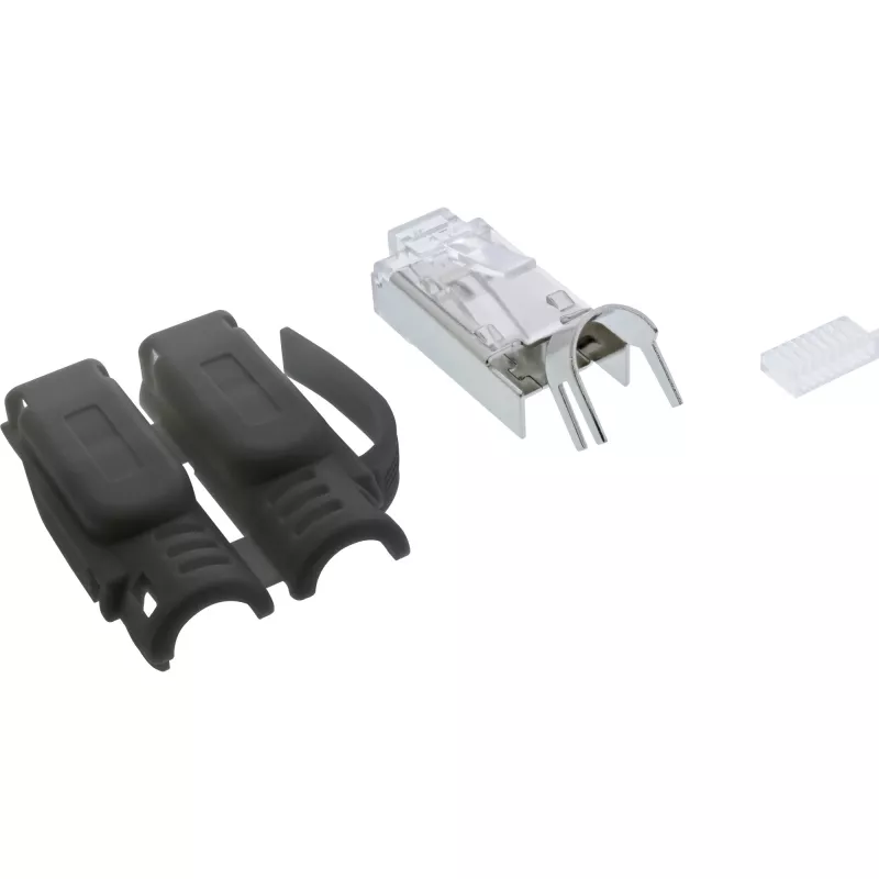 InLine Crimp-Stecker Cat.6A RJ45 geschirmt, 3-teilig schwarz 10er-Pack