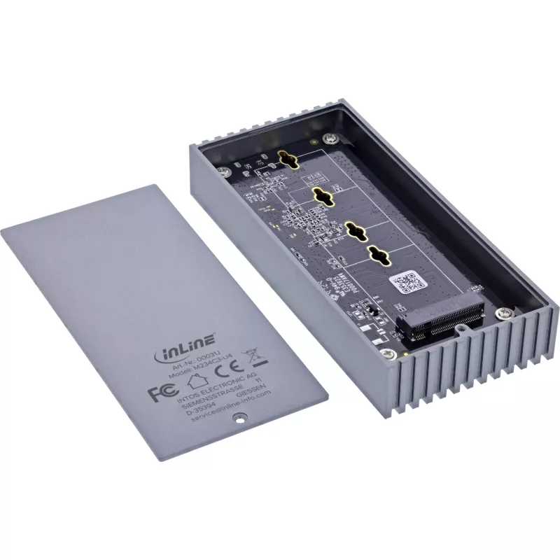 Externes USB4-Gehäuse InLine 00031J — USB-C zu M.2 NVMe SSD, 40 Gb/s, Aluminium