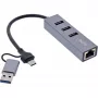 InLine 33380S Schnittstellen-Hub USB 3.2 Gen 1 (3.1 Gen 1) Type-A + Type-C 5000 Mbit/s Grau