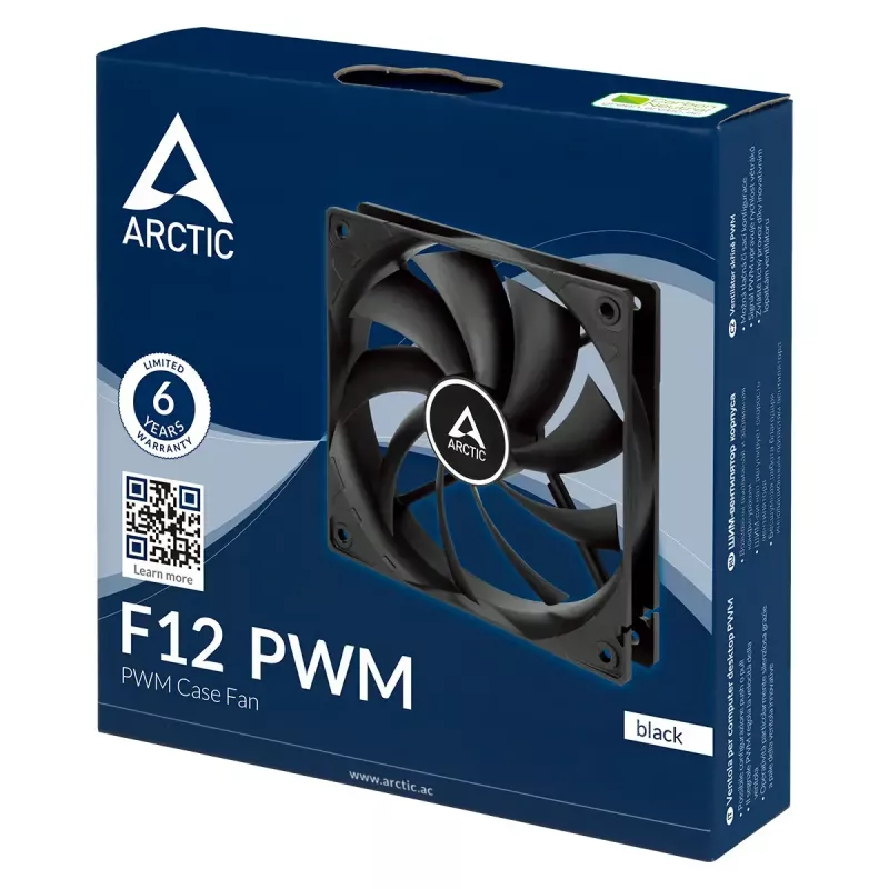 Lüfter ARCTIC Freezer F12 PWM 120 mm 230-1350 U/min 0,3 Sone Schwarz