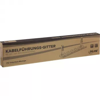 Kabelmanagement-Gitter 60 cm InLine 23190G zur Tischmontage mit Schraubklemmen, schwarz