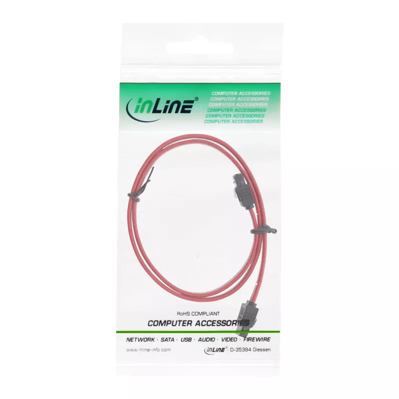 InLine SATA-Kabel für 150 / 300 / 600 S-ATA-Verbindungen mit Verriegelung 0,7 m