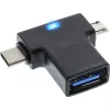 InLine USB 3.1/2.0 OTG T-Adapter, USB-C Stecker oder Micro-USB auf A Buchse