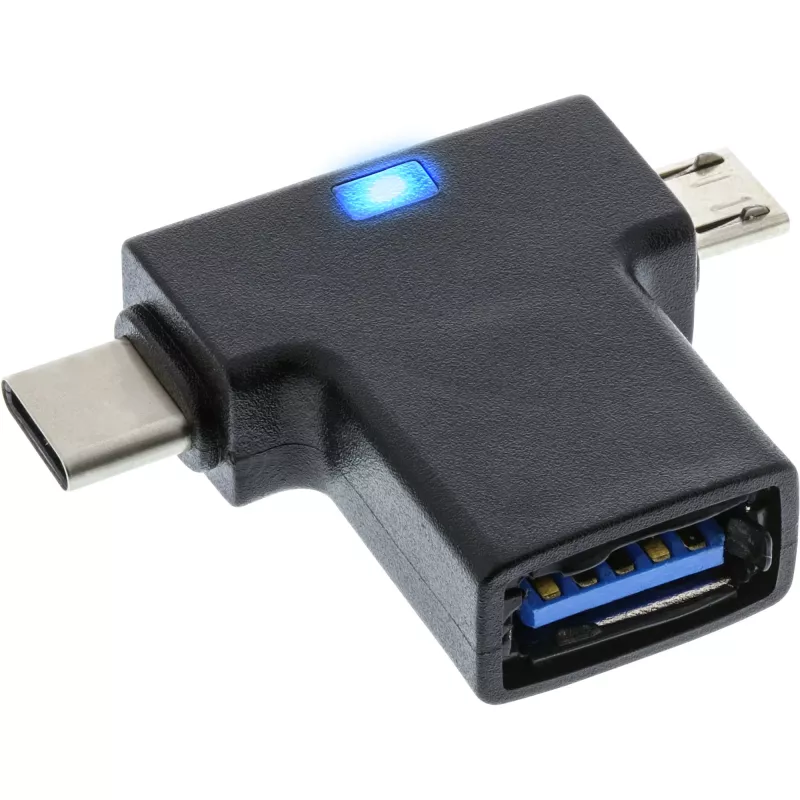 InLine USB 3.1/2.0 OTG T-Adapter, USB-C Stecker oder Micro-USB auf A Buchse