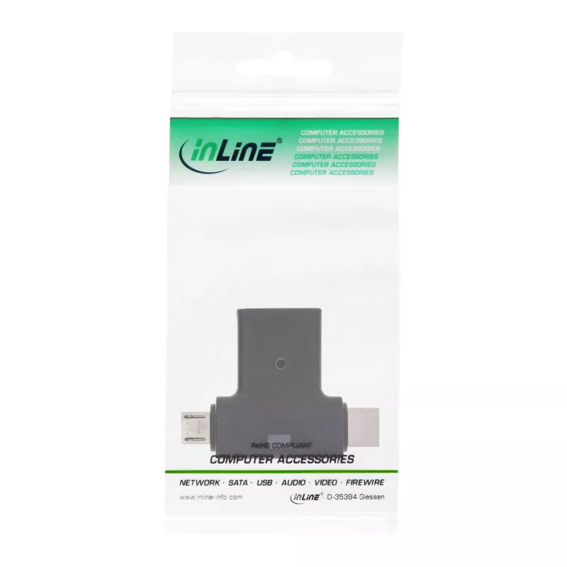 InLine USB 3.1/2.0 OTG T-Adapter, USB-C Stecker oder Micro-USB auf A Buchse