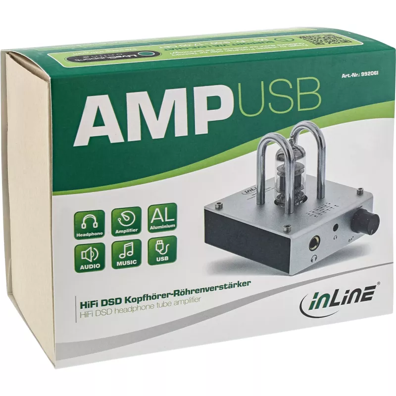 InLine AmpUSB, Hi-Res AUDIO HiFi DSD USB Audio DAC, Röhrenverstärker