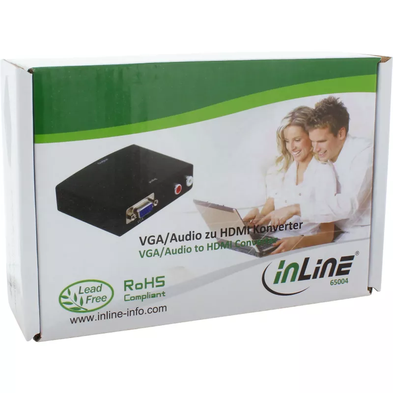 InLine Konverter VGA + Audio auf HDMI Eingang VGA und Cinch-Audio Ausgang HDMI