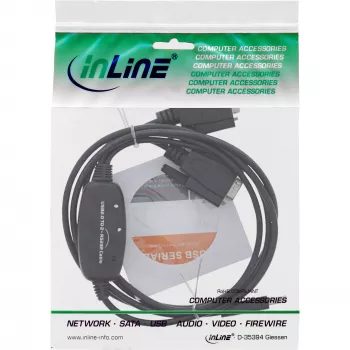InLine USB 2.0 auf 2x Seriell Adapterkabel USB Typ A auf 2x 9 Pin Sub-D Stecker 1,5 m