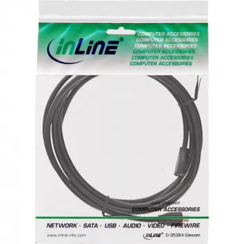 InLine Micro-USB 2.0 Verlängerungskabel, Micro-B M/F, schwarz/gold, 3m