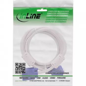 InLine S-VGA-Kabel 15 HD grau Stecker/Stecker 1,5 m