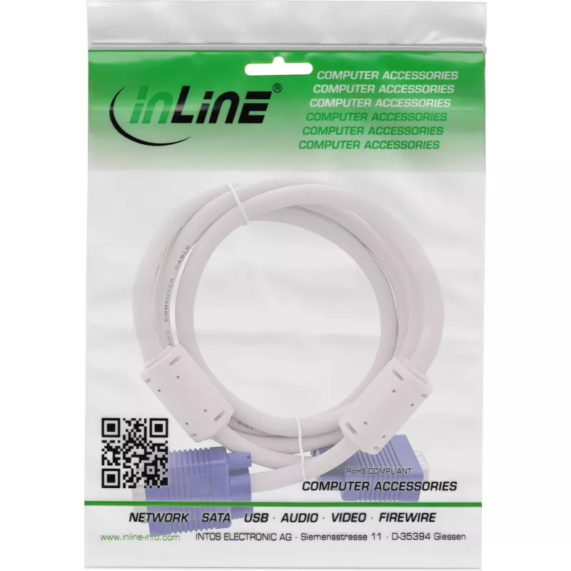 InLine S-VGA-Kabel 15 HD grau Stecker/Stecker 1,5 m