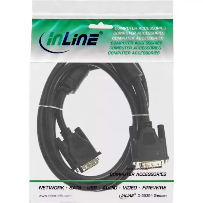 DVI-I-Kabel 24+5 M/M Dual Link InLine 17793 3m