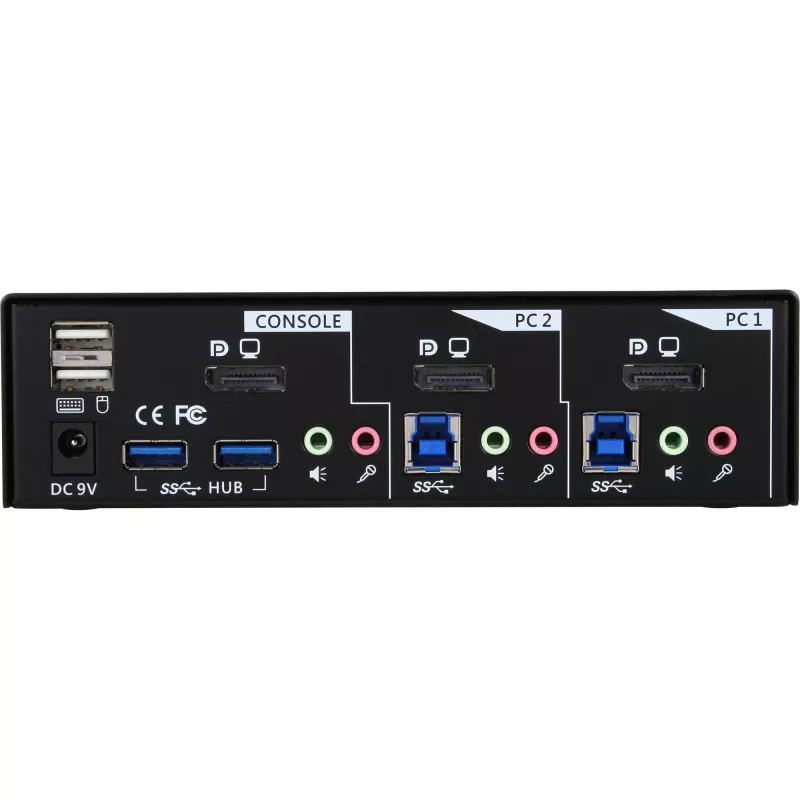 InLine Desktop KVM Switch 2 Port DisplayPort USB 3.0 Hub mit Audio