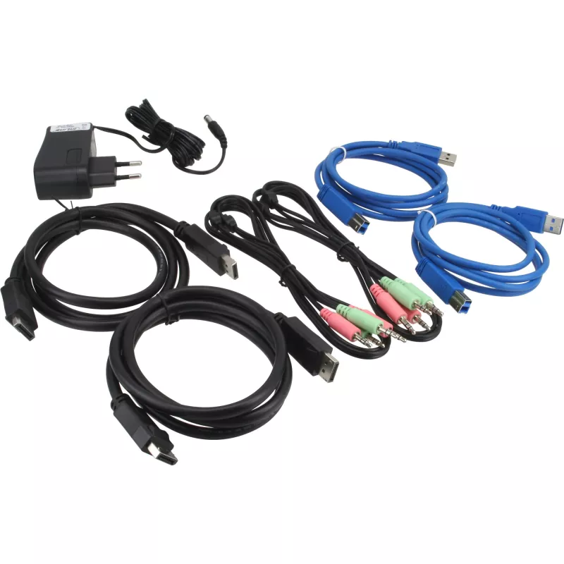 InLine Desktop KVM Switch 2 Port DisplayPort USB 3.0 Hub mit Audio